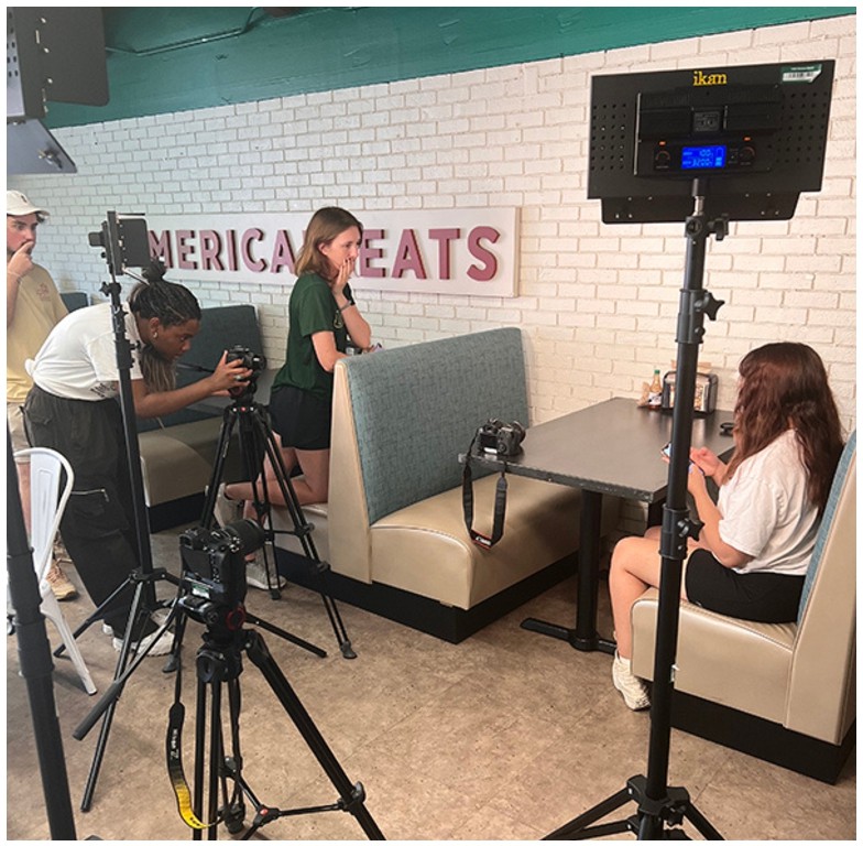 Blazin' Bites filming setup