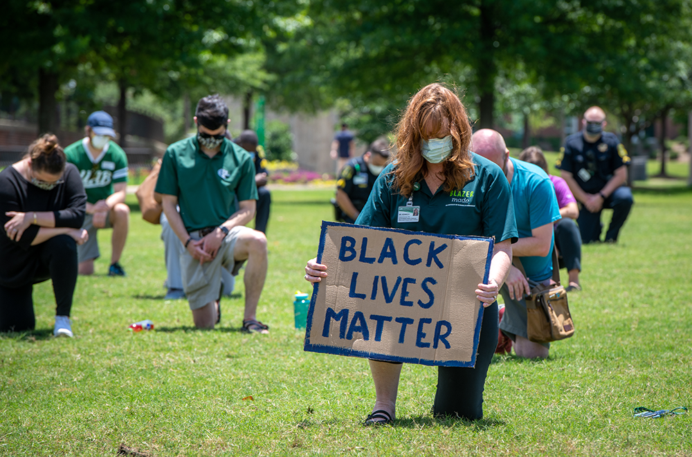 UAB Black Lives Matter kneel in solidarity