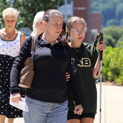 ADRS student and guardian walking
