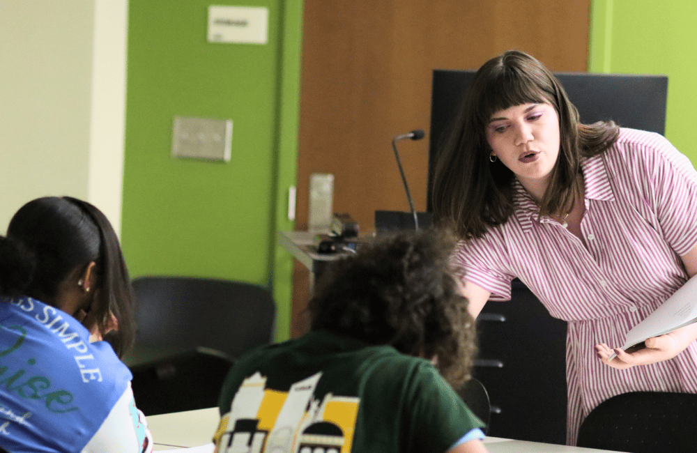 Tiffany Pardue with UAB Libraries helping out