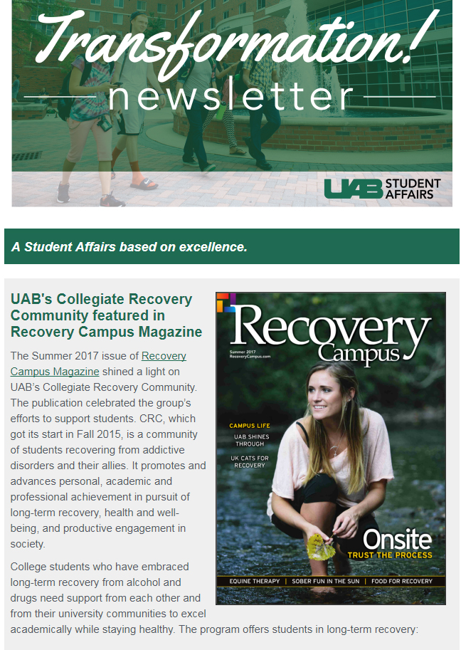 July 2017 Student Affairs Newsletter