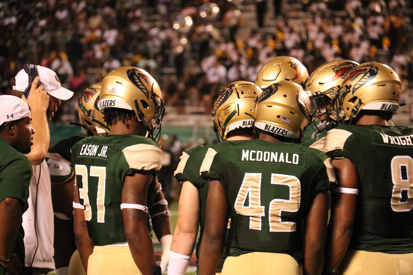 BLAZERS WIN FIRST HOME GAME 24-19