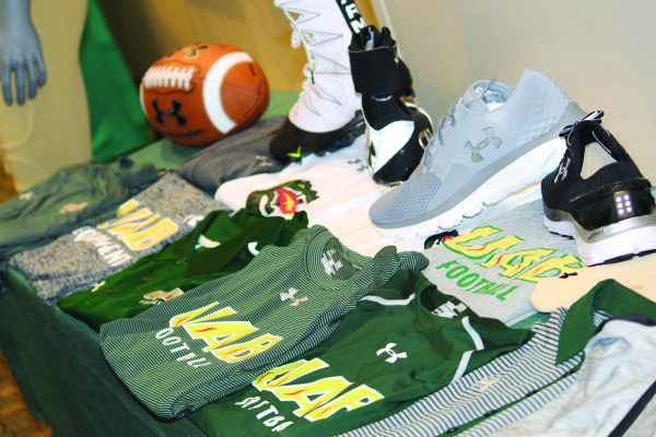 On-display apparel from Under Armour shows design for upcoming season.	 Photo from uabsports.com