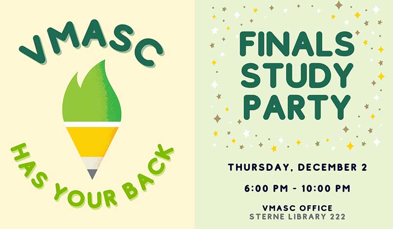 Are you ready for finals? Come join us at our Finals Study Party on December 2 at 6:00pm! We'll have tutors, SI leaders, and other staff available to help you get ready for finals. Plus we'll have free food and giveaways! We can't wait to see you there!
