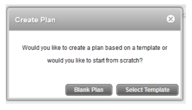 GPS Create Plan: blank or template buttons