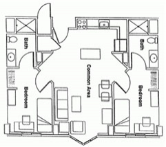 Blount Hall Floorplan 2br