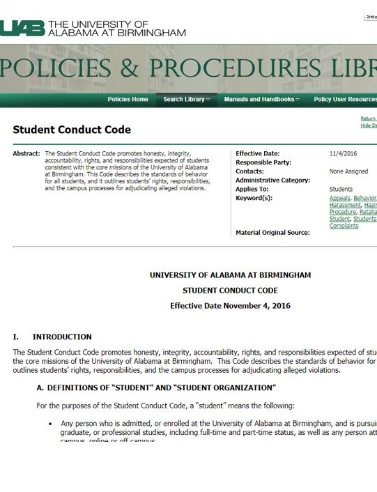 Student Conduct Code