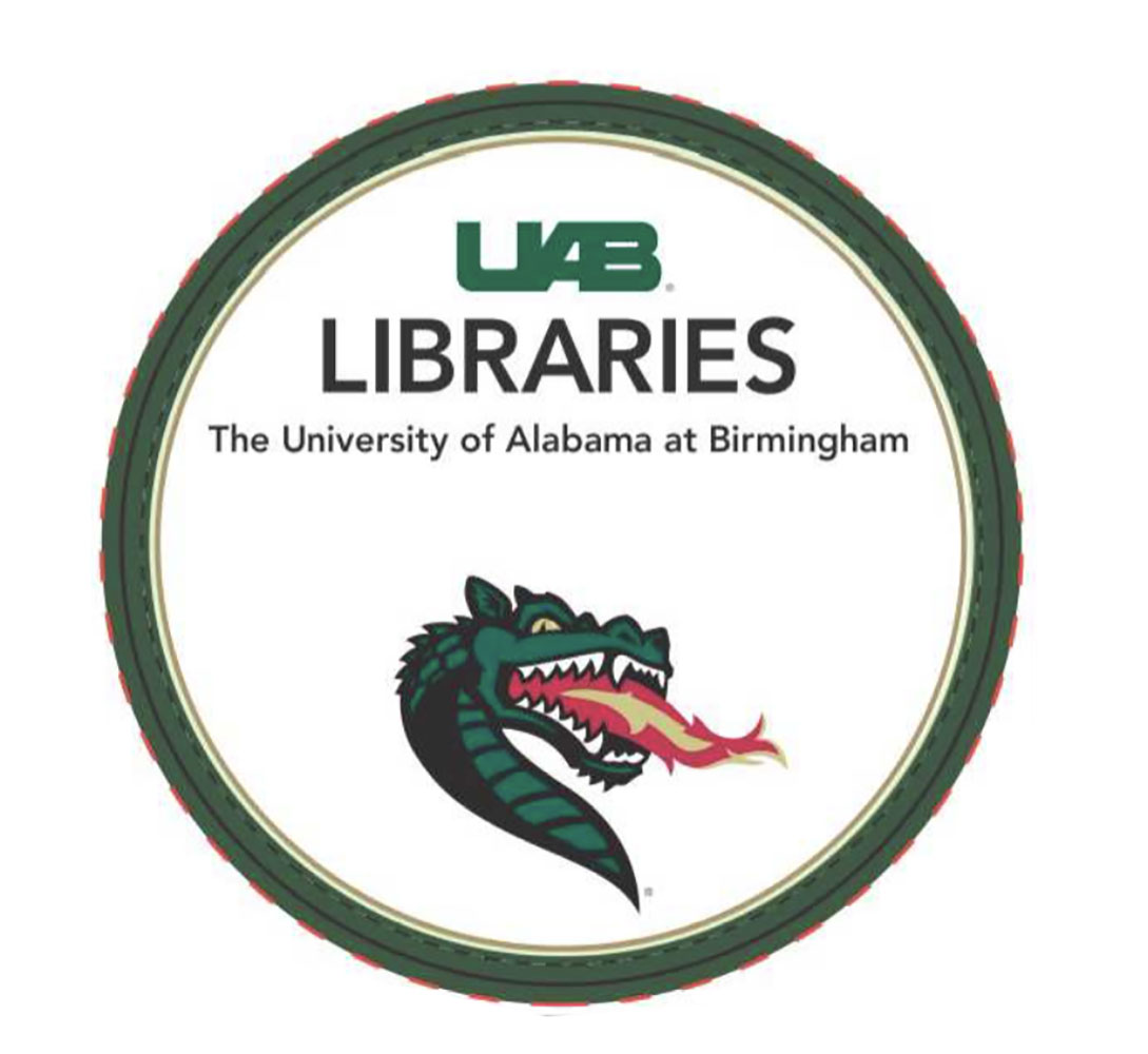 Illustration of proper UAB logo and unit placement on a sticker.