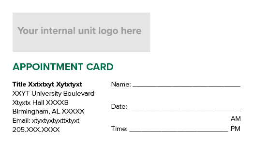 Appointment Card - Option 6