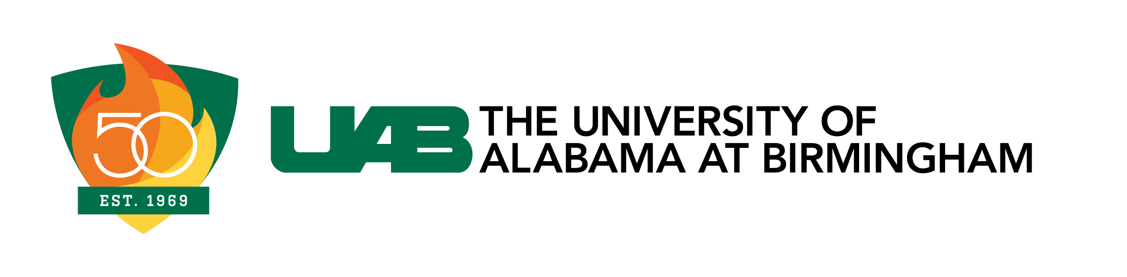 UAB 50th Logo - Shield Only - Color with White Outline