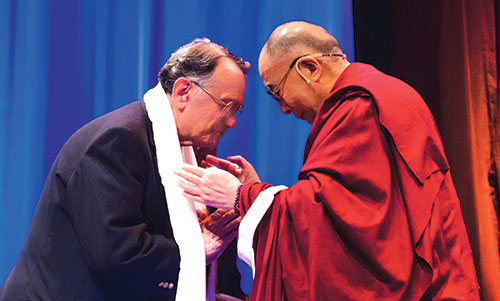 Photo of Dr. Edward Taub with the Dalai Lama