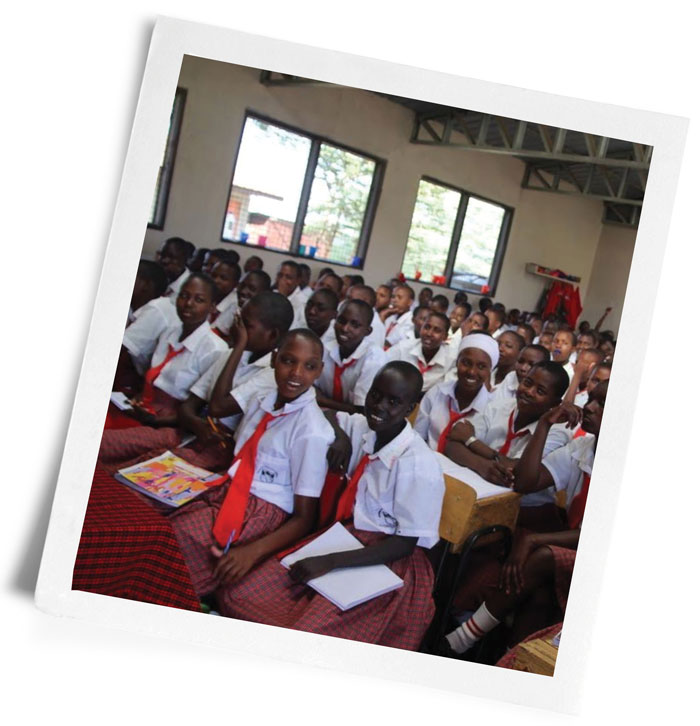 Photo of Kenyan girls in classroom