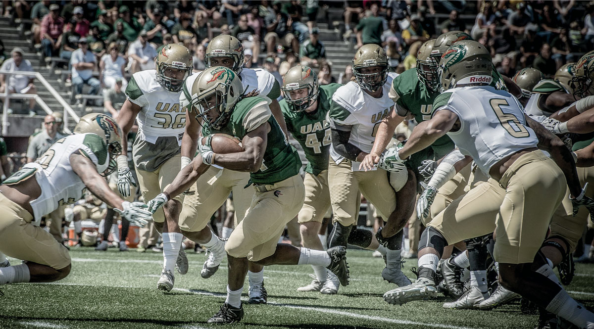 Photo of players in action during the 2017 Spring Game