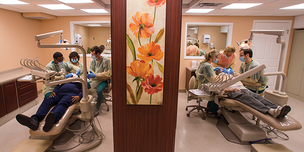 The busy UAB clinic inside the retirement community.