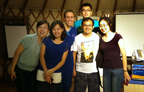 Photo of Jennifer Wilson with Chinese colleagues.