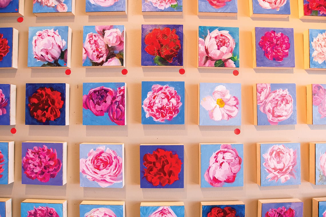 Photo: The Peony Project, by Birmingham artist Amy R. Peterson, features 50 flower paintings in honor of the women who entered the UAB Maternal-Fetal Medicine Comprehensive Addiction in Pregnancy Program in its first year.