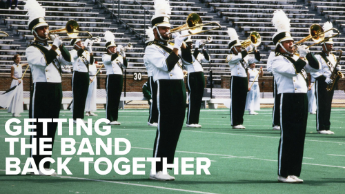 UAB Archives photo of Marching Blazers from 1990s