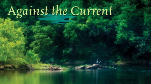 Photo of Coosa River with title: Against the Current