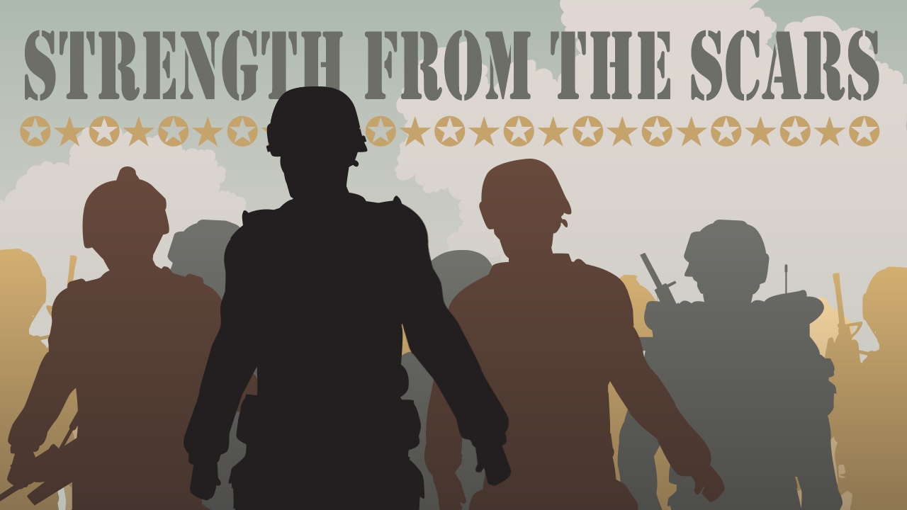 Silhouettes of soldiers